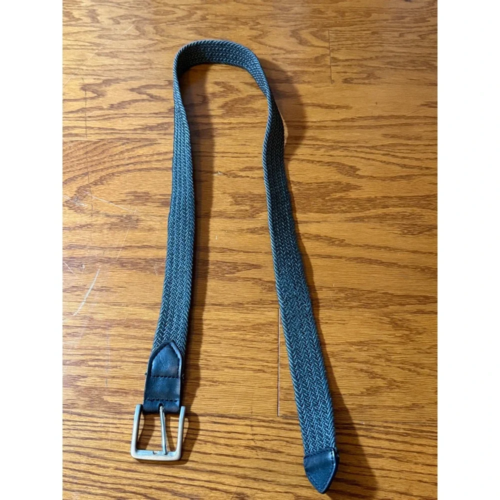 Tommy Bahama Men's Stretch Braided Reversible Belt Black/Grey M/L